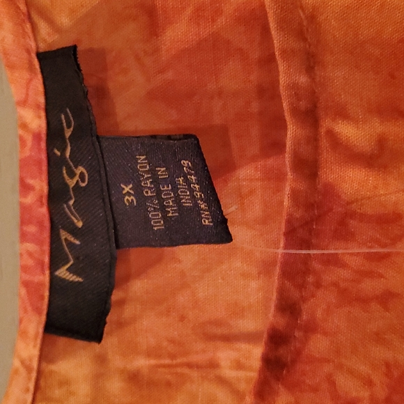 MAGIC Plus Size Sleeveless Maxi Summer dress 3X Orange - Picture 4 of 10